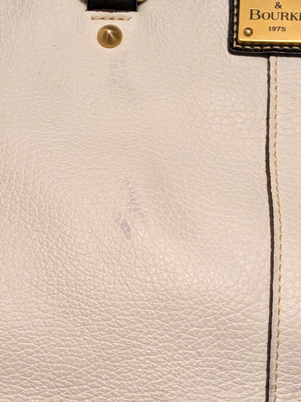 Dooney & Bourke Women's Tote Shopper Bag Purse White/Ivory Pebbled Leather. - Picture 2 of 9